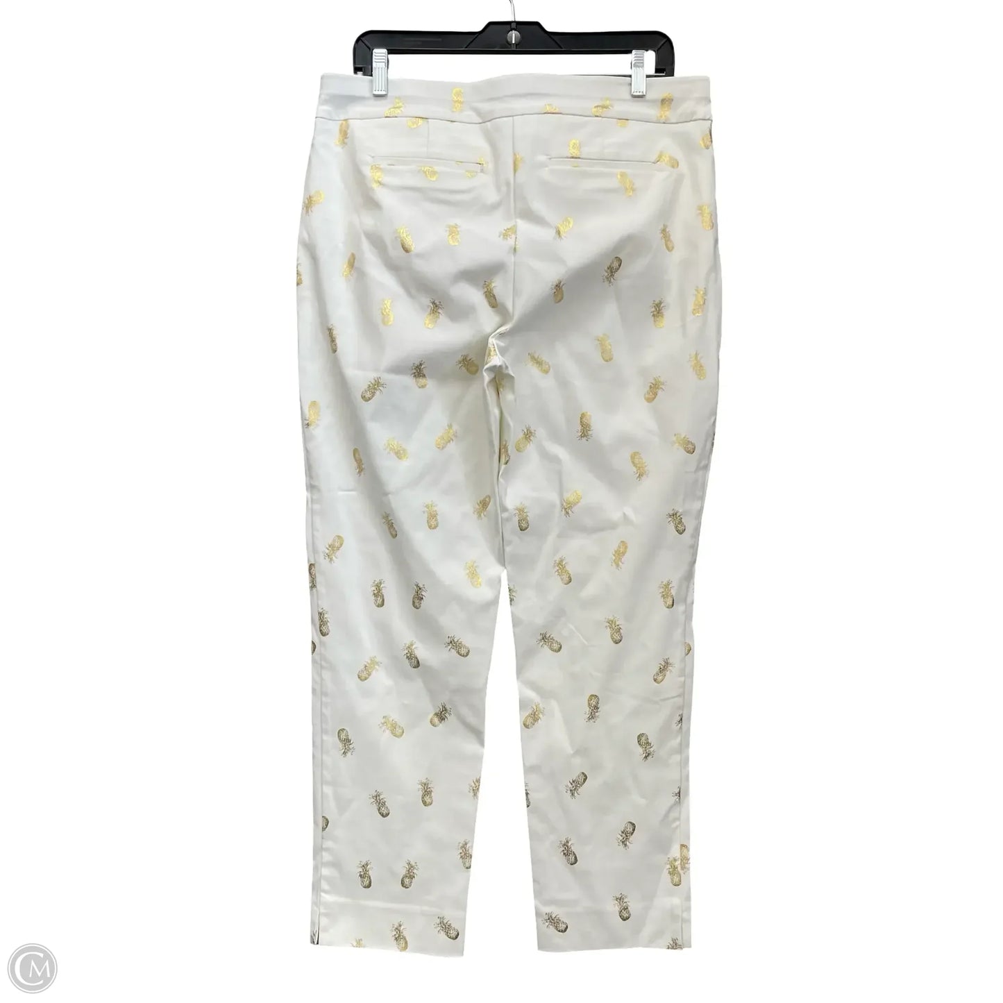 Pants Leggings By Chicos In Gold & White, Size: 12
