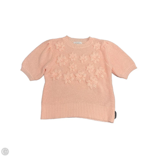 Sweater Short Sleeve By Liz Claiborne In Pink, Size: S