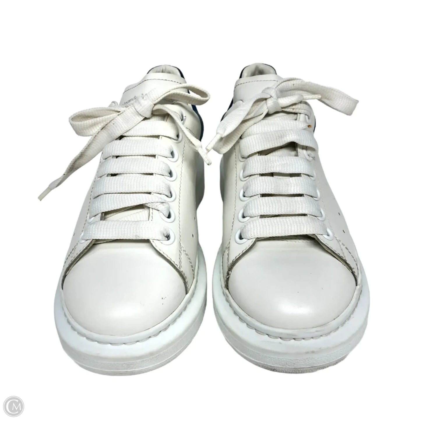 Shoes Luxury Designer By Alexander Mcqueen In Blue & White, Size: 8