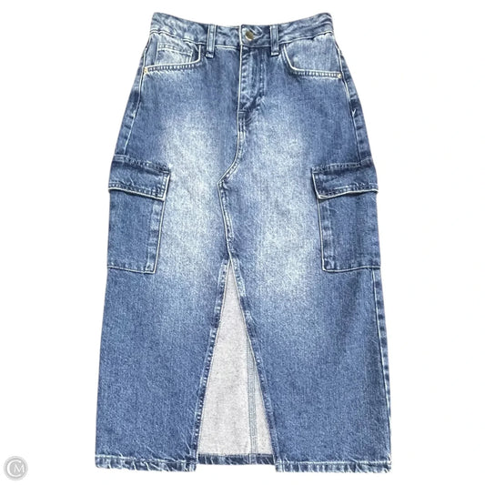 Skirt Midi By Clothes Mentor In Blue Denim, Size: Xs