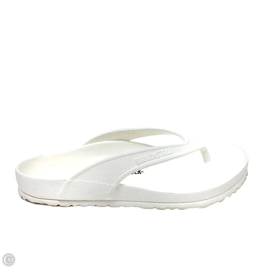 Sandals Flip Flops By Birkenstock In White, Size: 9