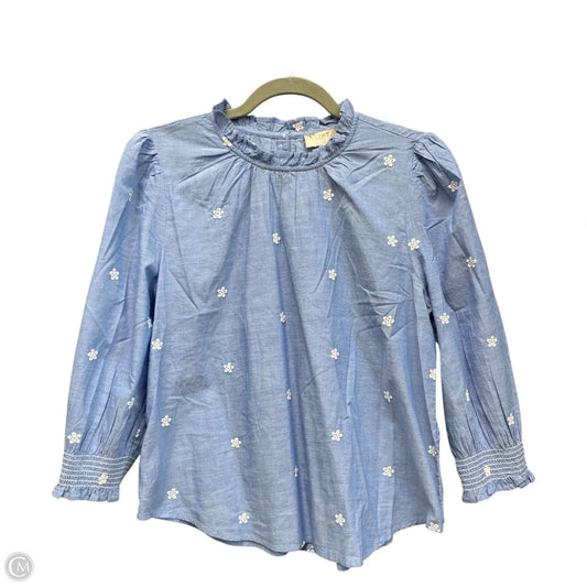 Top 3/4 Sleeve By Loft In Blue, Size: Mp