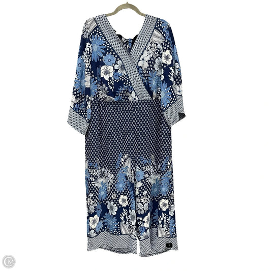 Jumpsuit By Lane Bryant In Blue & White, Size: 18