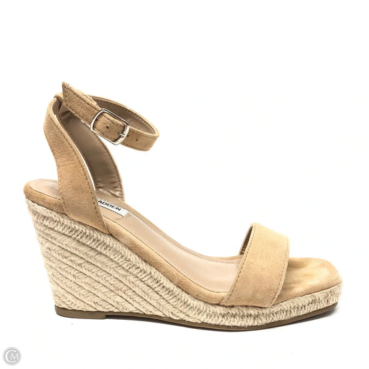 Sandals Heels Wedge By Steve Madden In Beige, Size: 7.5