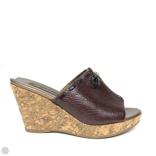 Sandals Heels Wedge By Brighton In Brown, Size: 7
