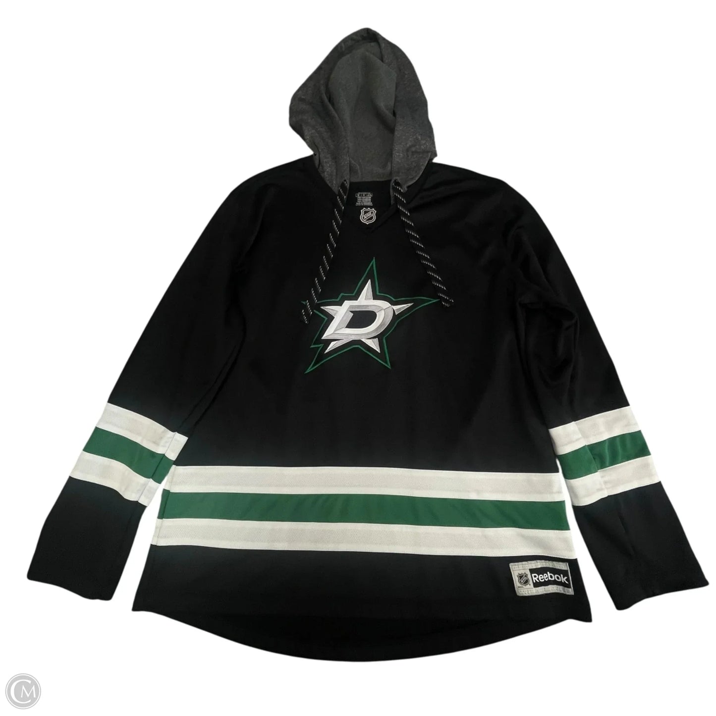 Sweatshirt Hoodie By Reebok In Black & Green, Size: Xl