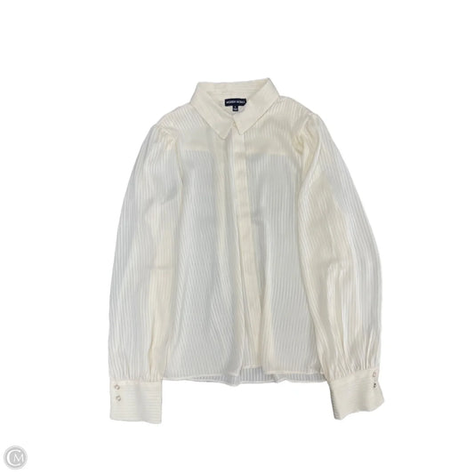 Blouse Long Sleeve By Modern Works In Cream, Size: L