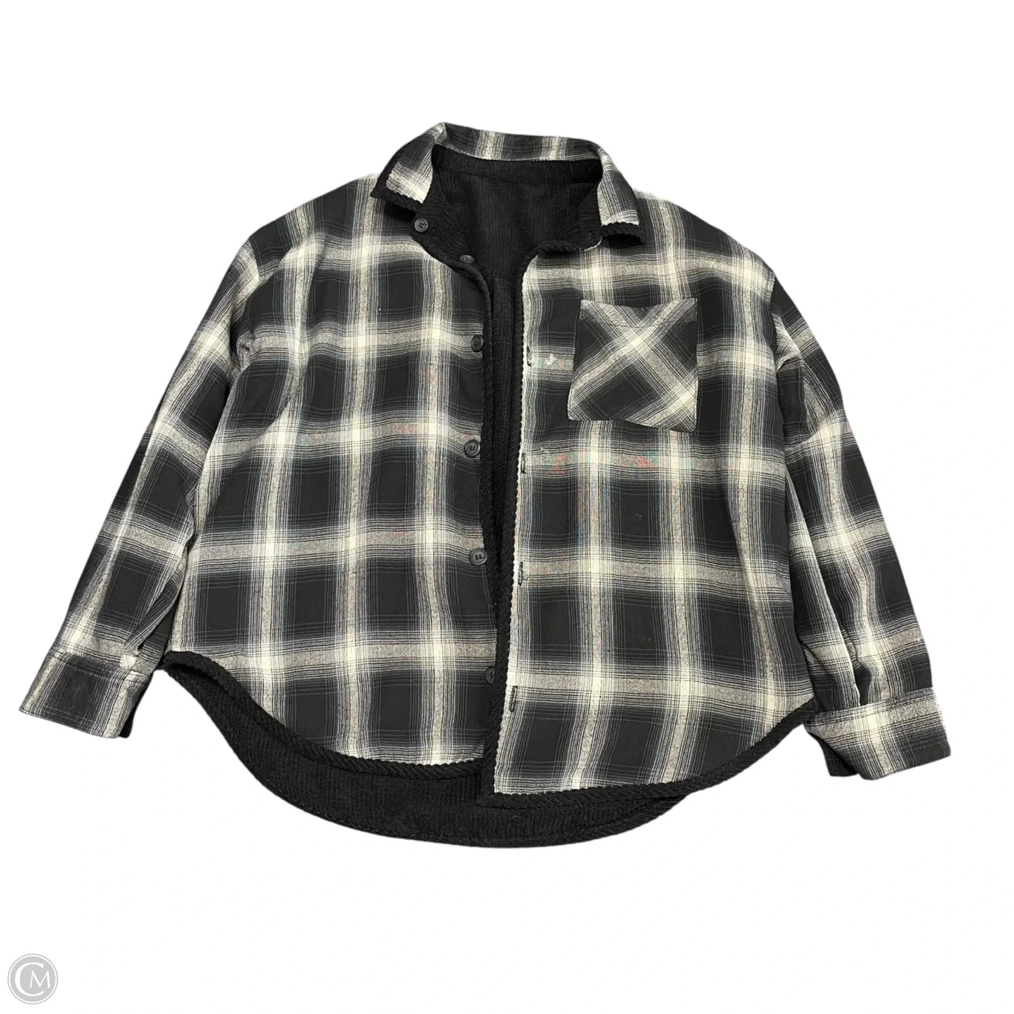 Jacket Shirt By Thread And Supply In Black & Grey, Size: S