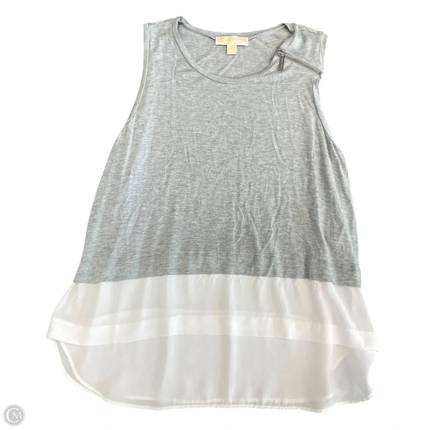 Top Sleeveless By Michael By Michael Kors In Grey & White, Size: Xl