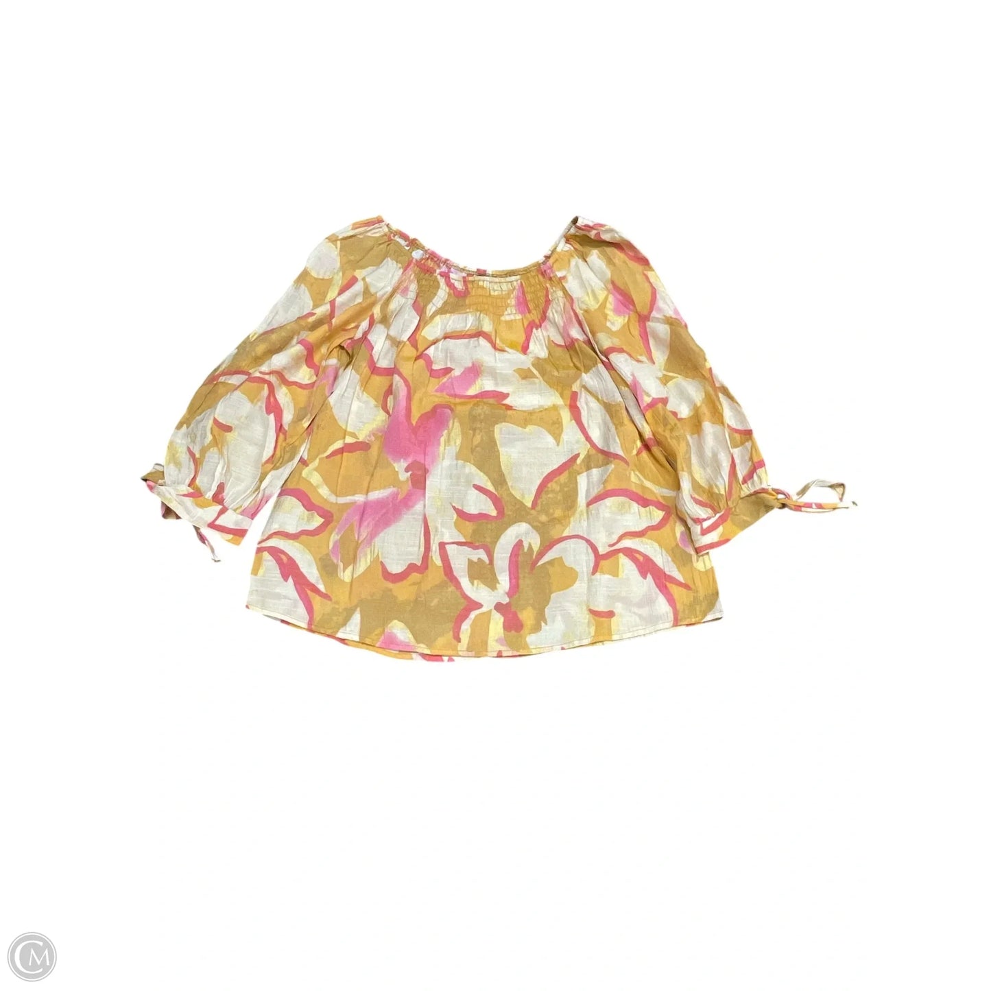 Top Long Sleeve By Unique Spectrum In Orange & Pink, Size: M