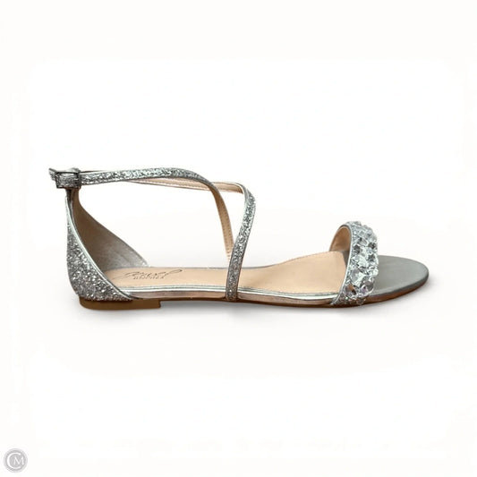 Sandals Flats By Badgley Mischka In Silver, Size: 8.5