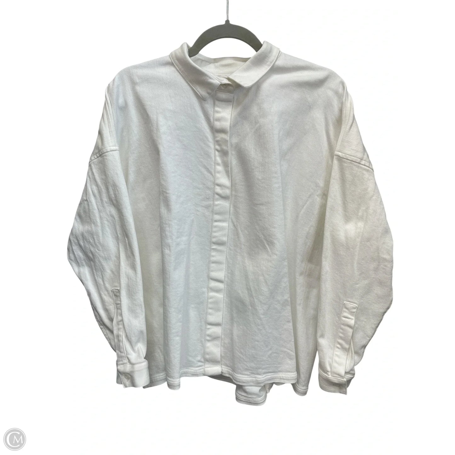 Jacket Shirt By Cmc In White Denim, Size: M