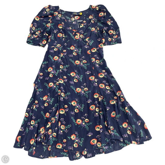 Dress Casual Midi By Polo Ralph Lauren In Navy, Size: 14