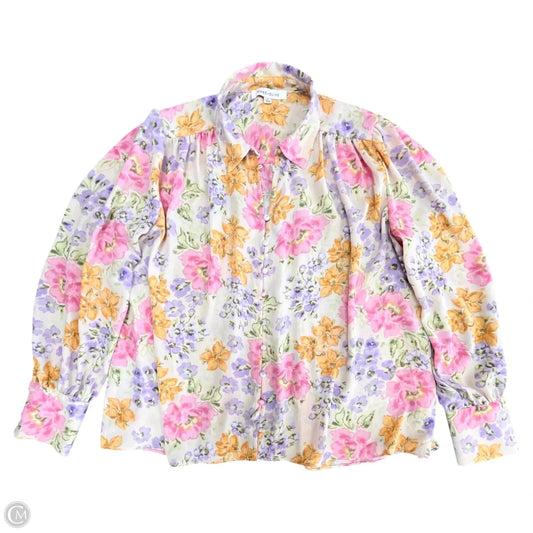 Blouse Long Sleeve By Rose And Olive In Pink & Purple, Size: S