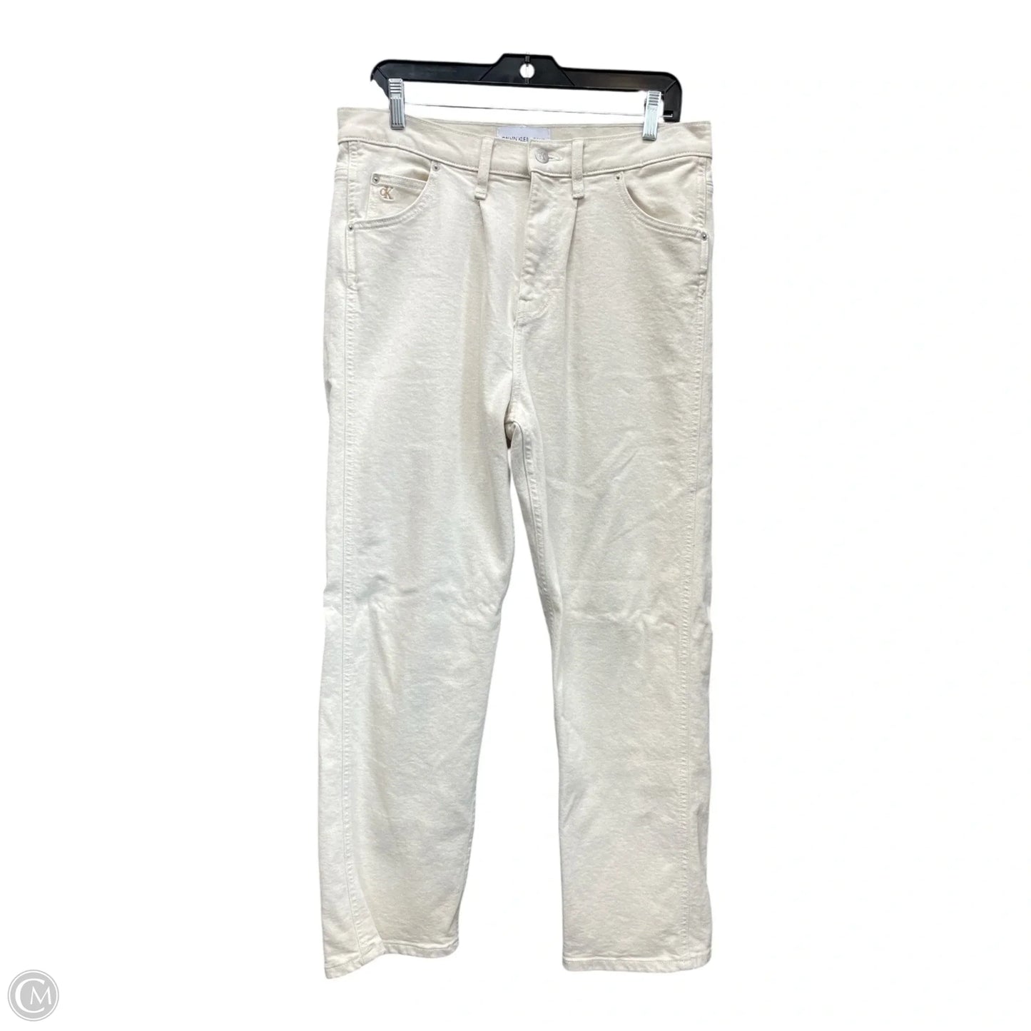 Jeans Straight By Calvin Klein In Cream, Size: 14