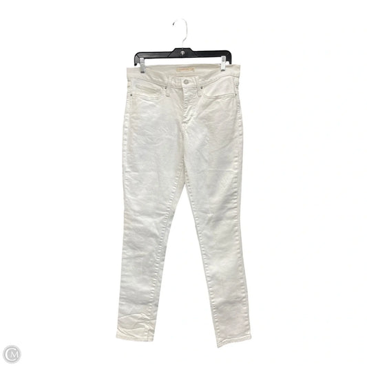 Jeans Skinny By Levis In White Denim, Size: 10