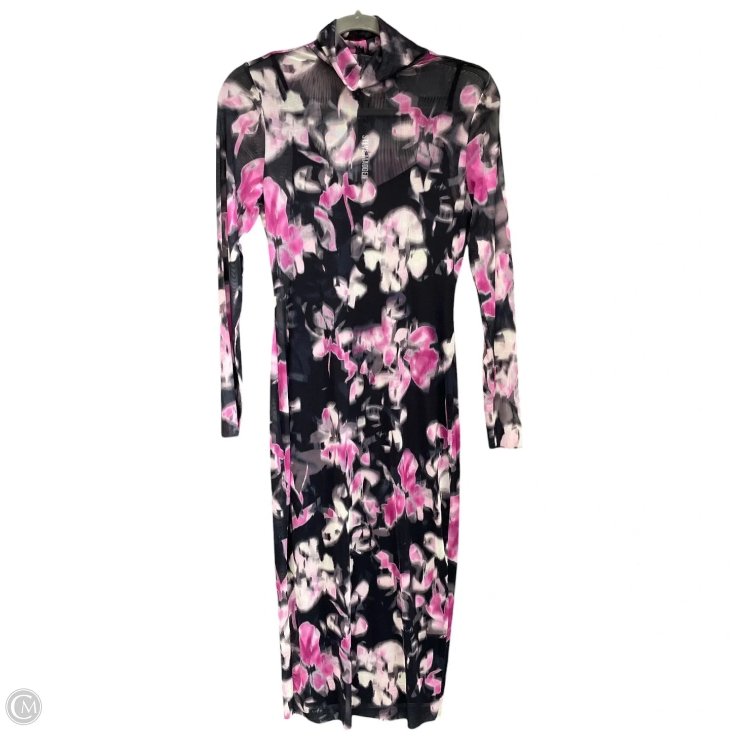 Dress Casual Midi By Steve Madden In Black & Pink, Size: Xs