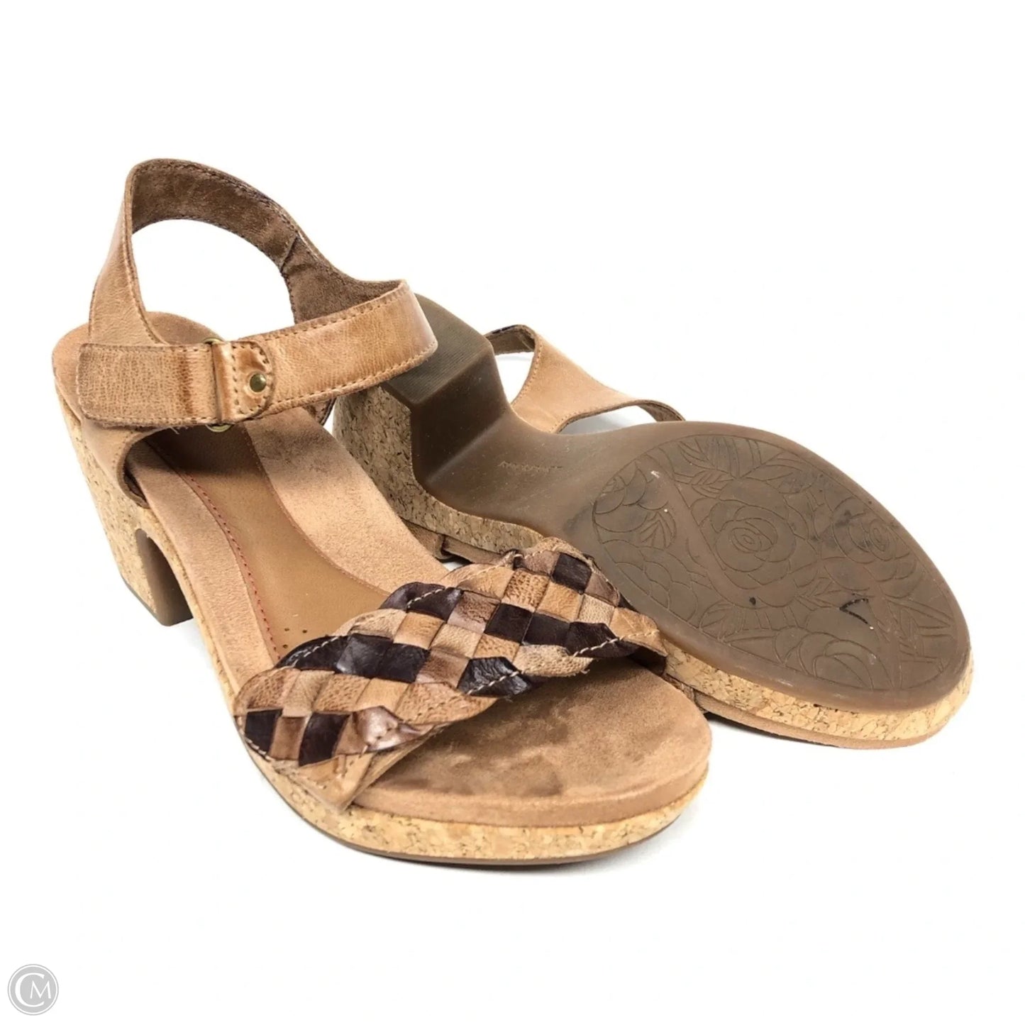 Sandals Heels Block By Cobb Hill In Brown, Size: 9