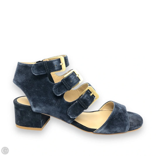Sandals Heels Block By Adrienne Vittadini In Navy, Size: 7