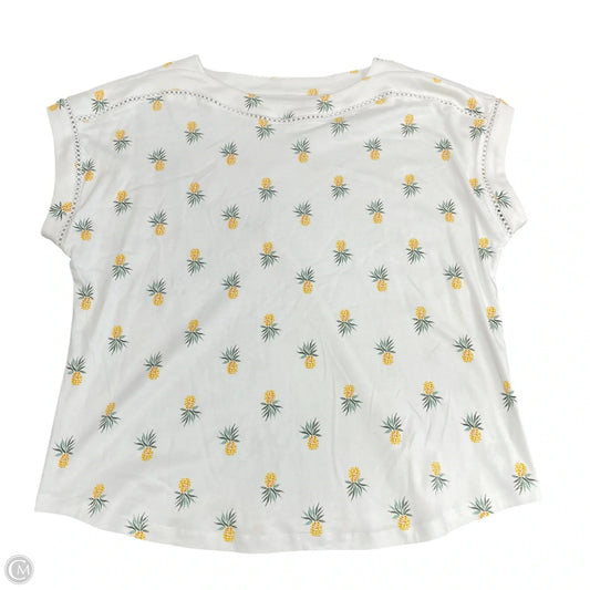 Top Short Sleeve By Kim Rogers In White, Size: Xxl