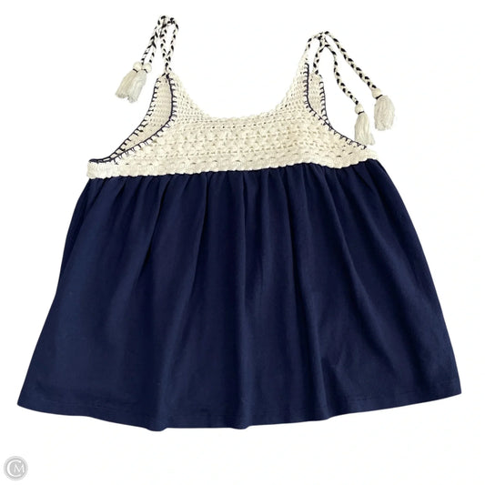 Top Sleeveless By Downeast In Blue & White, Size: Xs