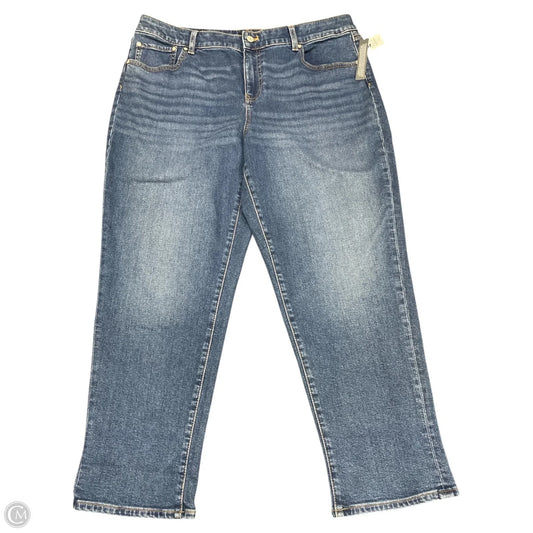 Jeans Straight By Talbots In Blue Denim, Size: 16