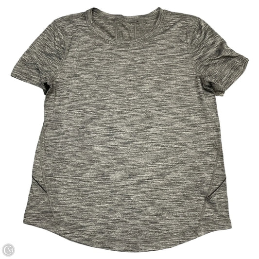 Athletic Top Short Sleeve By Lululemon In Grey, Size: M