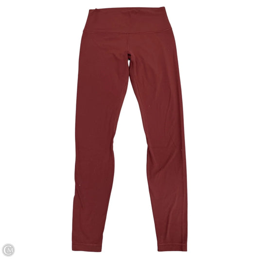 Athletic Leggings By Lululemon In Maroon, Size: 8