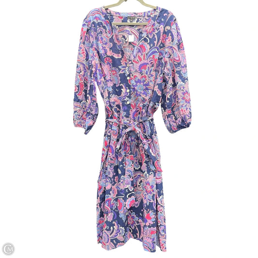 Dress Casual Midi By Talbots In Blue & Purple, Size: 16