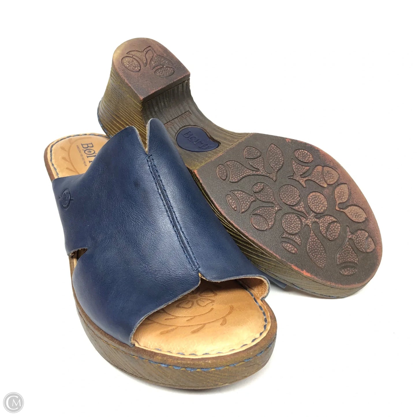 Sandals Heels Block By Born In Navy, Size: 7