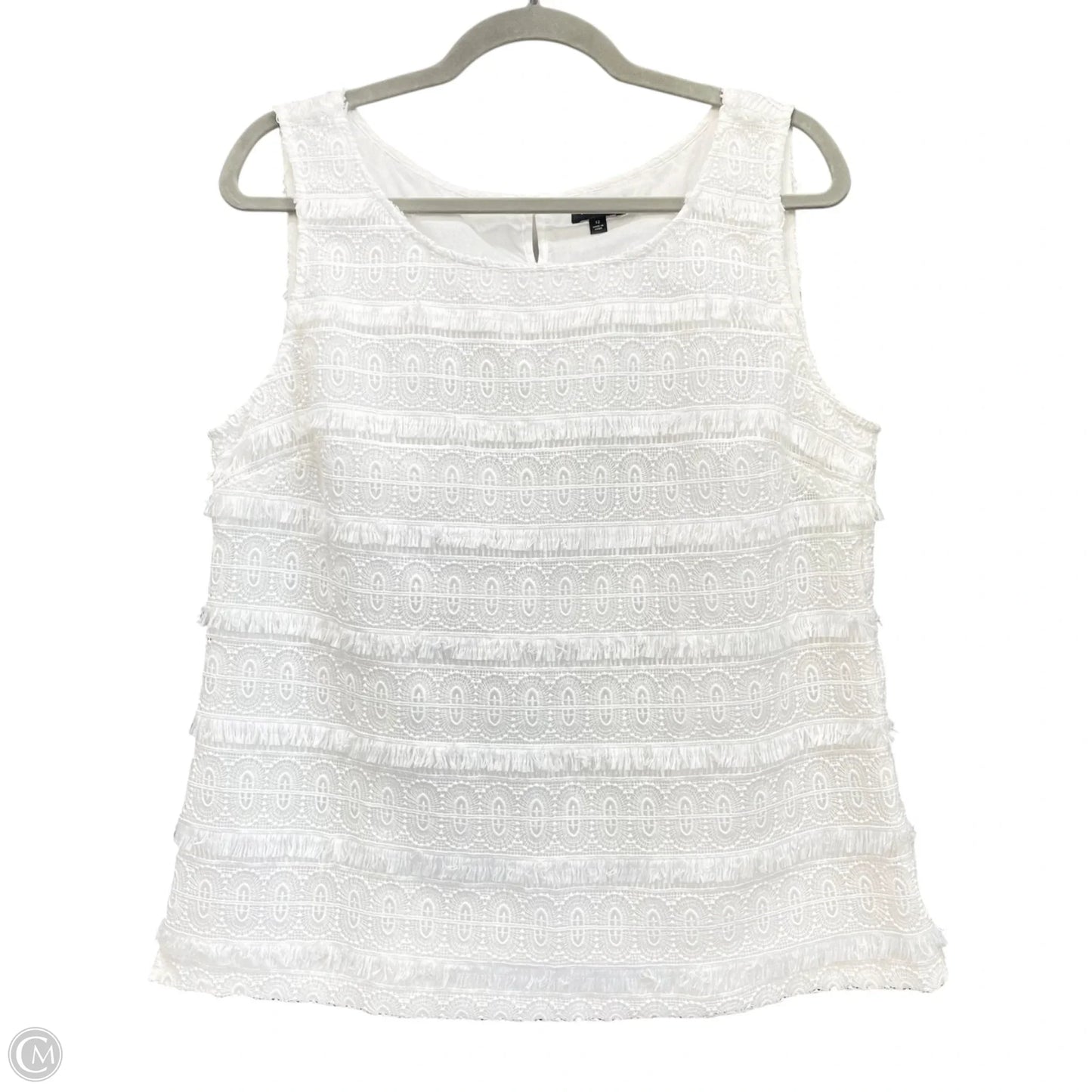 Top Sleeveless By Talbots In White, Size: 12