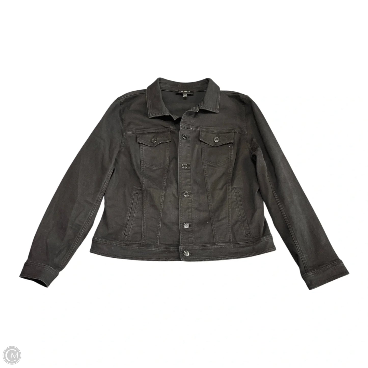 Jacket Denim By Talbots In Black Denim, Size: L