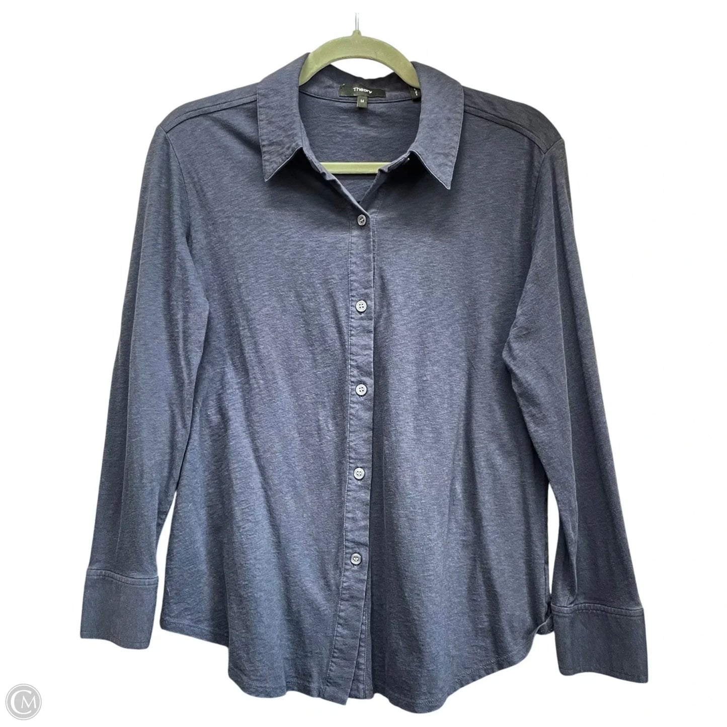 Top Long Sleeve Basic By Theory In Navy, Size: M
