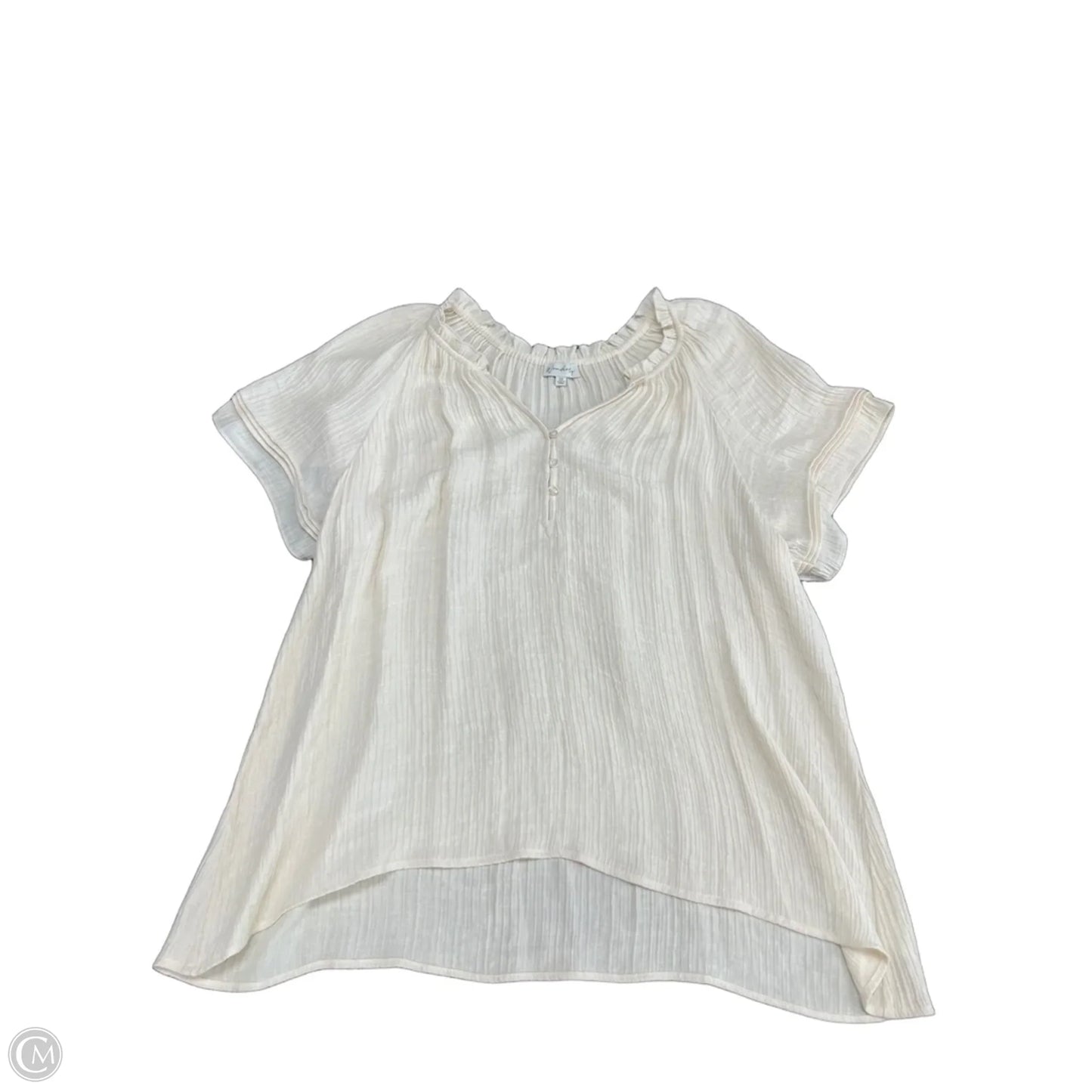 Top Short Sleeve By Wonderly In Cream, Size: 3x