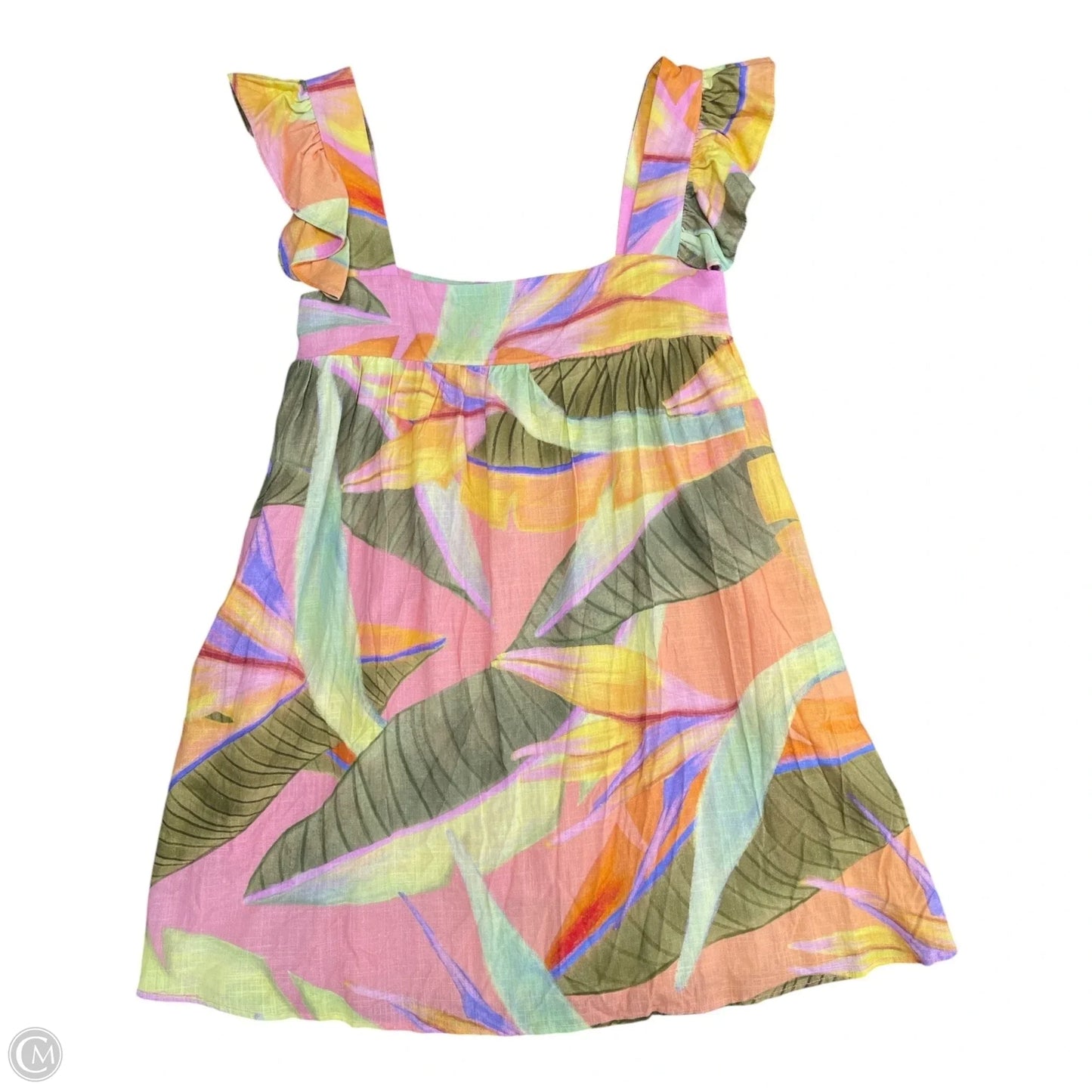 Dress Casual Short By Cmc In Orange & Pink, Size: S