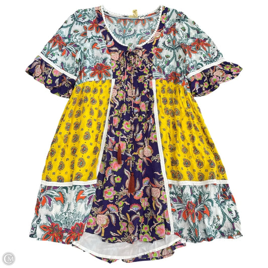 Dress Casual Short By Anthropologie In Purple & Yellow, Size: Xs