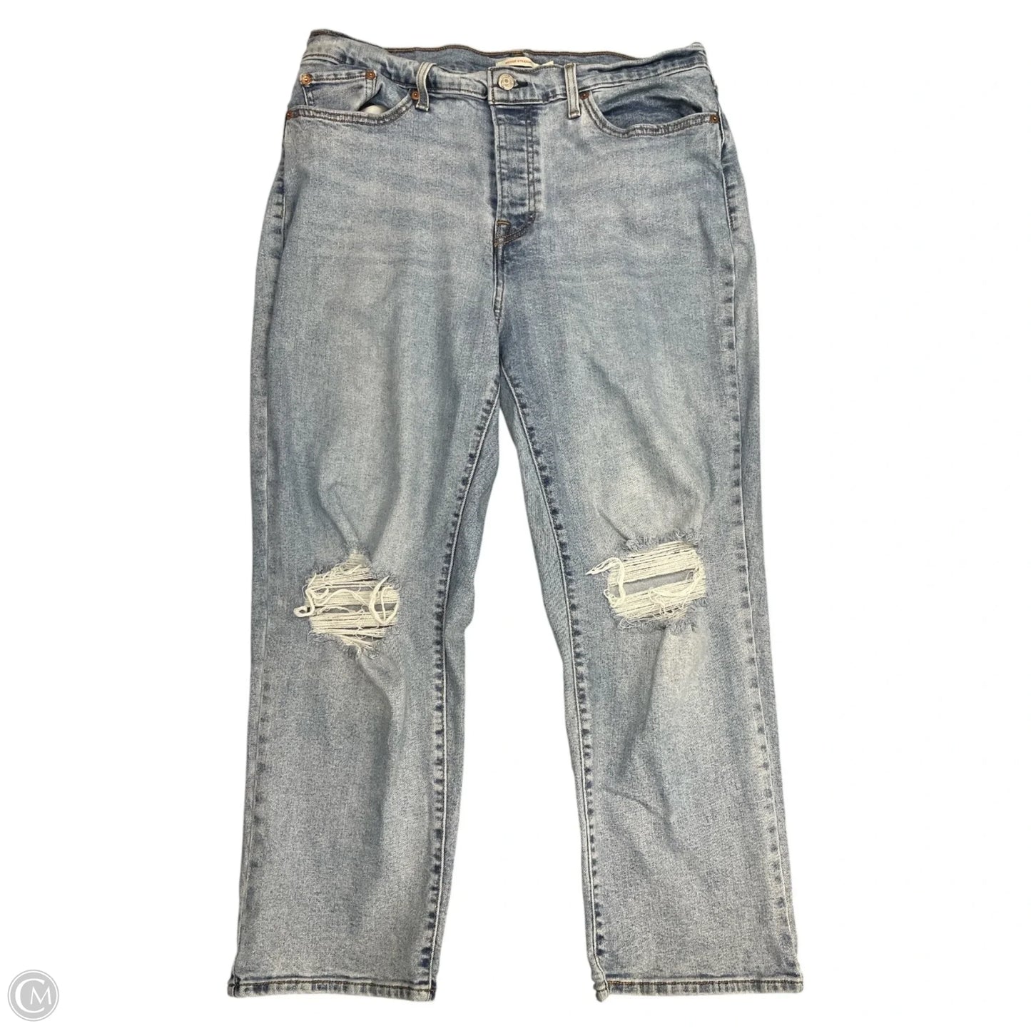 Jeans Straight By Levis In Blue Denim, Size: 18