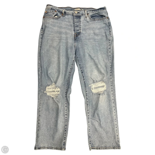 Jeans Straight By Levis In Blue Denim, Size: 18