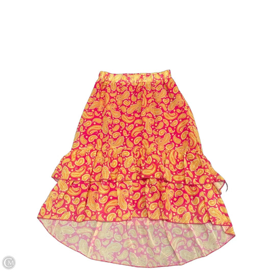 Skirt Midi By Lucky & Blessed In Orange & Pink, Size: S