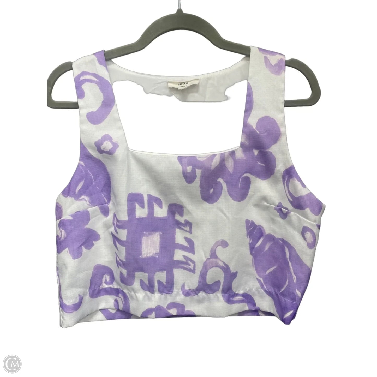 Top Sleeveless By Entro In Purple & White, Size: M