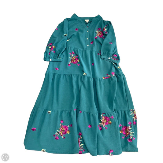 Dress Casual Midi By Figuero & Flower In Teal, Size: M