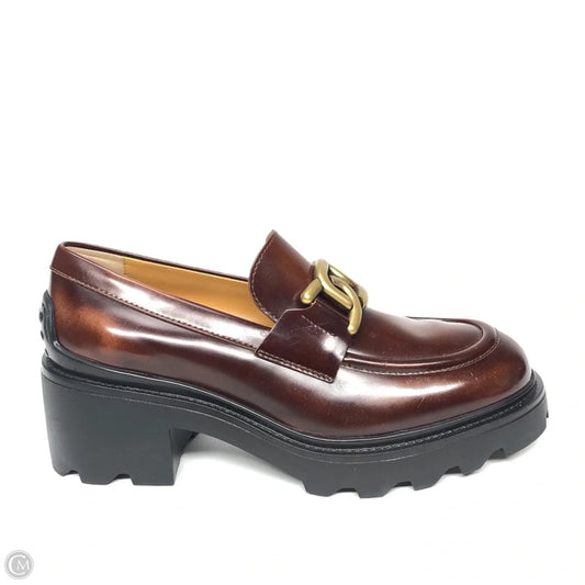 Shoes Luxury Designer By Tods In Brown, Size: 9