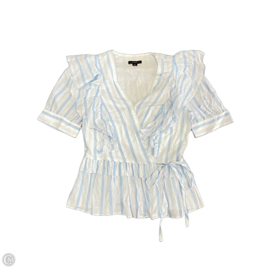 Top Short Sleeve By J. Crew In Blue & White, Size: Xs