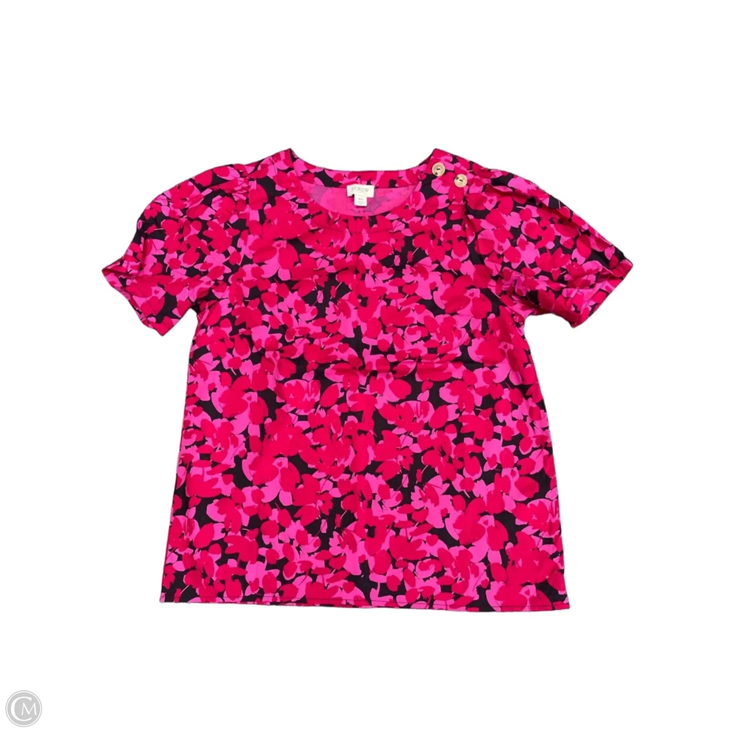 Top Short Sleeve By J. Crew In Black & Pink, Size: Xs