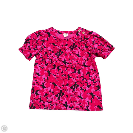 Top Short Sleeve By J. Crew In Black & Pink, Size: Xs