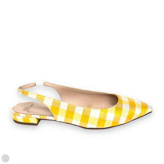 Shoes Flats By J. Crew In White & Yellow, Size: 5.5