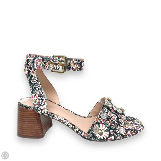 Sandals Heels Block By J. Crew In Floral Print, Size: 6