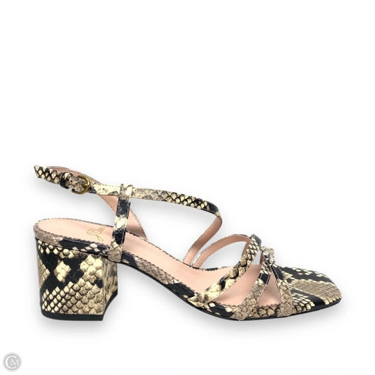 Sandals Heels Block By J. Crew In Snakeskin Print, Size: 6
