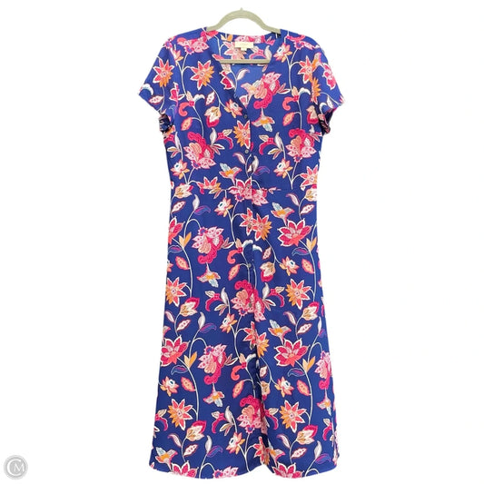 Dress Casual Midi By Loft In Blue & Pink, Size: 8