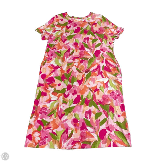 Dress Casual Short By Terra & Sky In Green & Pink, Size: 14